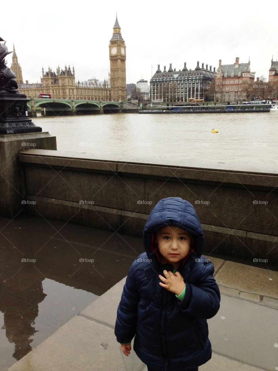 Young visitor to Westminster London