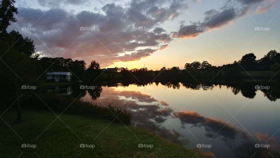 Lake, No Person, Dawn, Landscape, Reflection