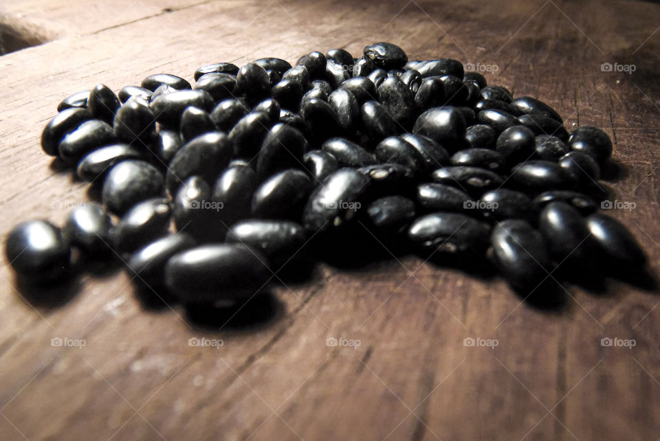 Black beans on the table