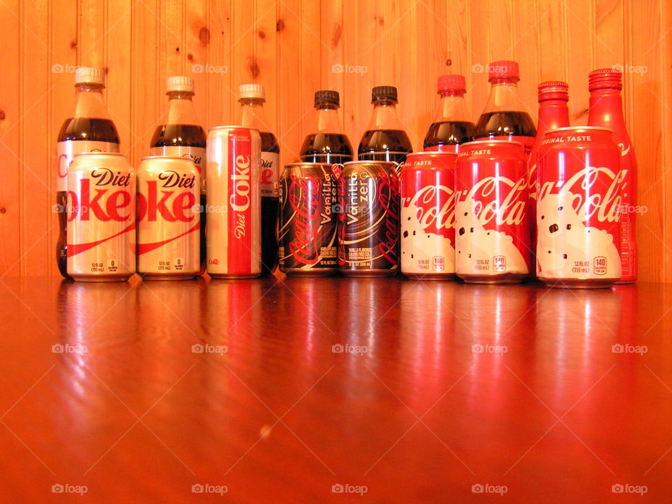 Red tone Coca-Cola drinks