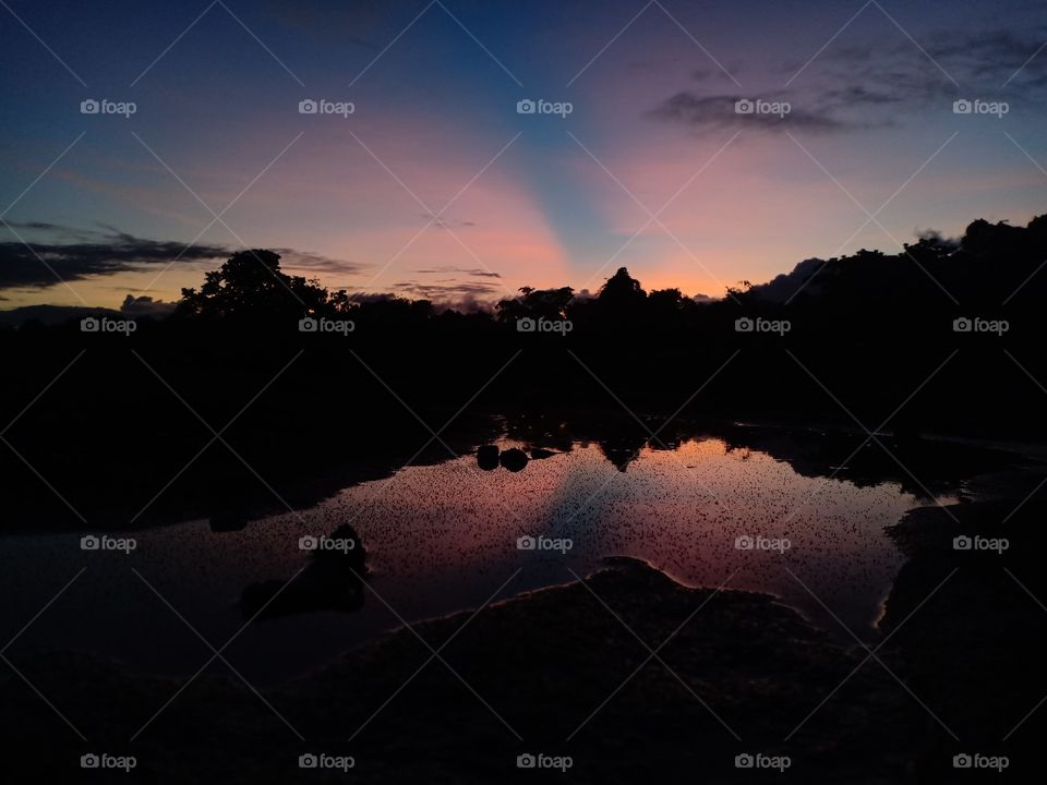 colourful sunset on a lake