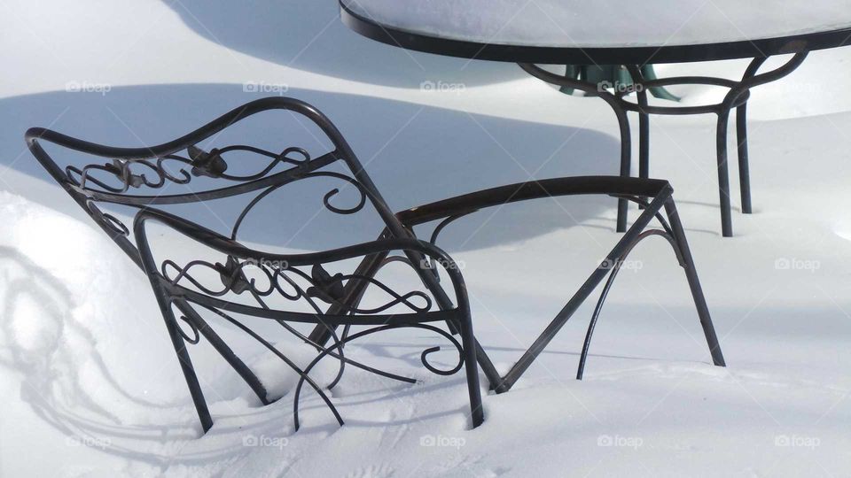 Wrought-iron and Snow