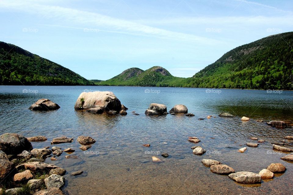 Symmetrical lake at Acadia