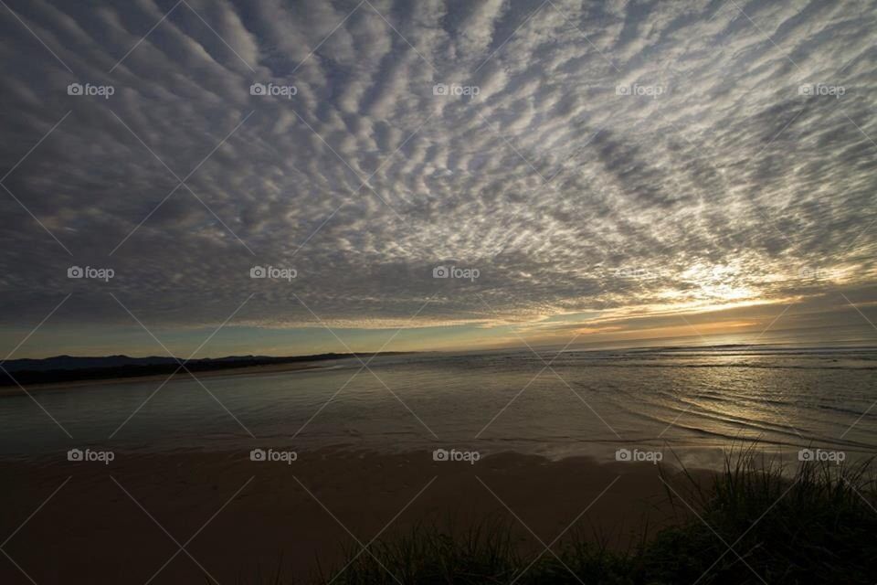 Beach Cloudy Sunrise 