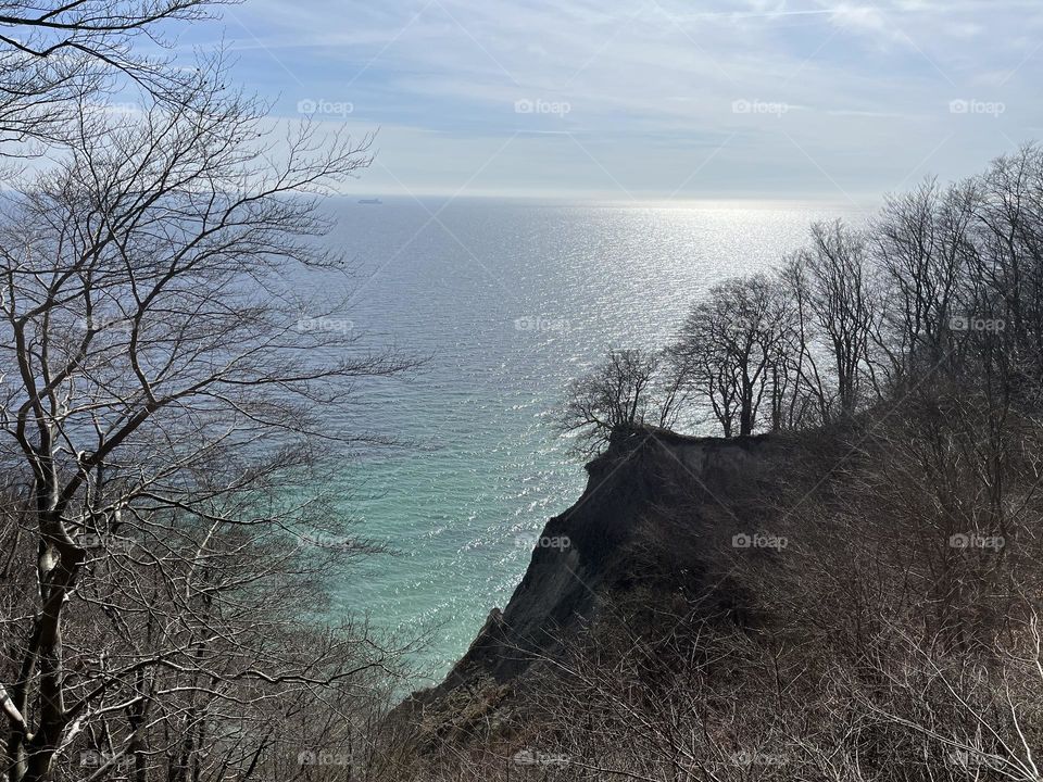 View on the sea from cliff 