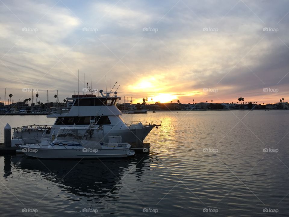 Long Beach Harbor sunset