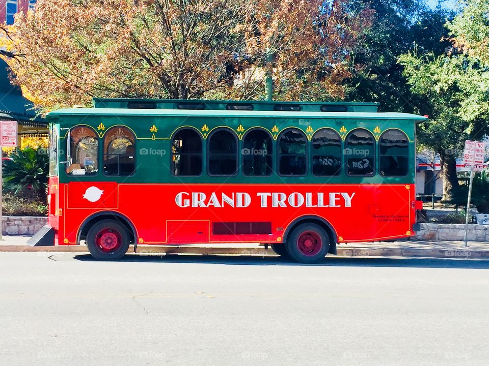 Trolley in old San Antonio