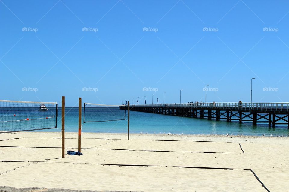 Volley at beach