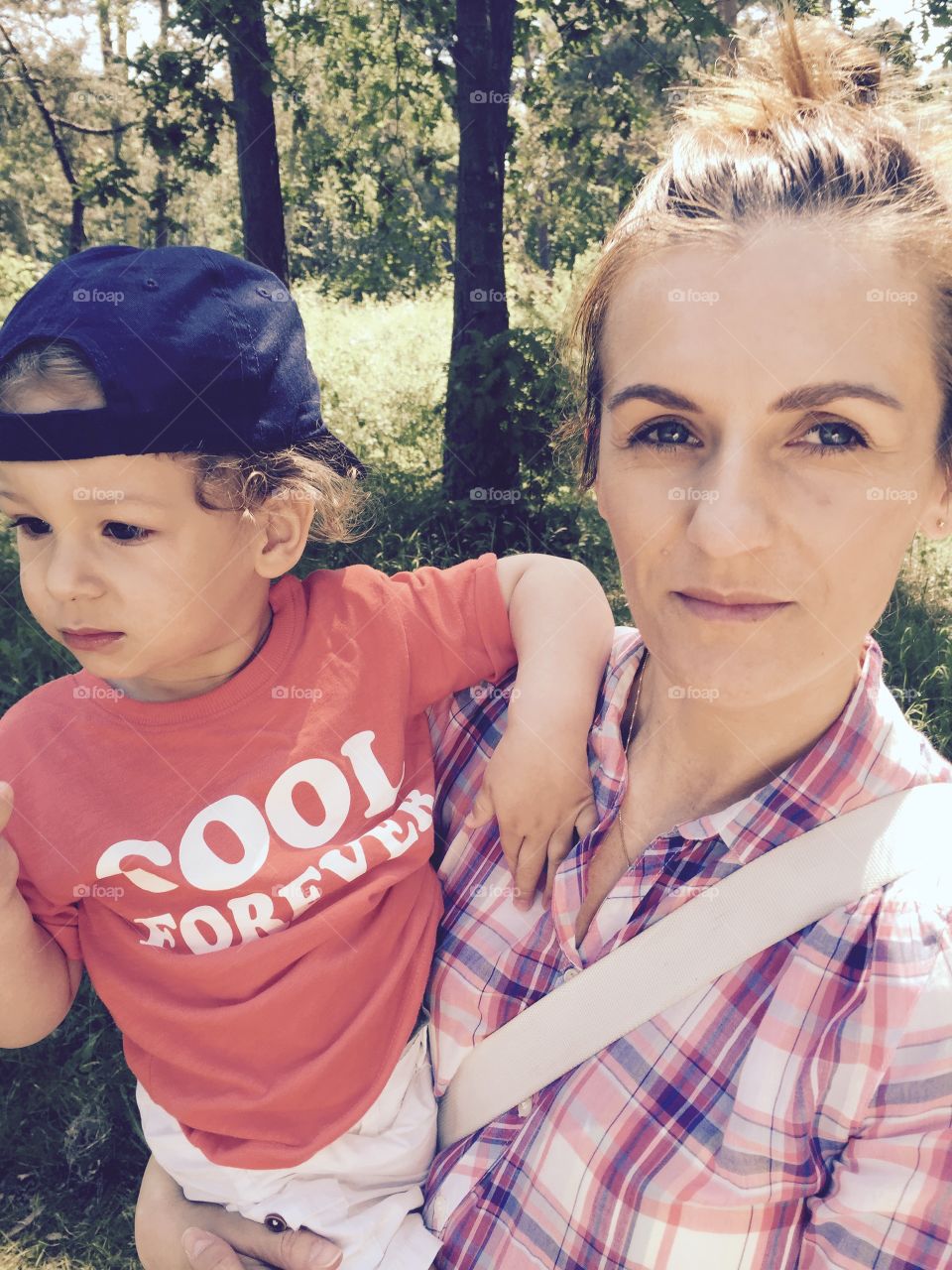 Close-up of mother with her cute baby boy