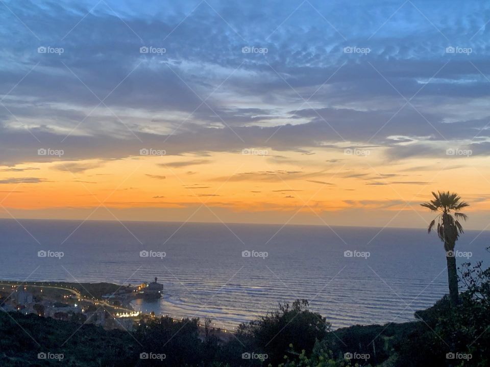 Sunset over Mediterranean Sea 