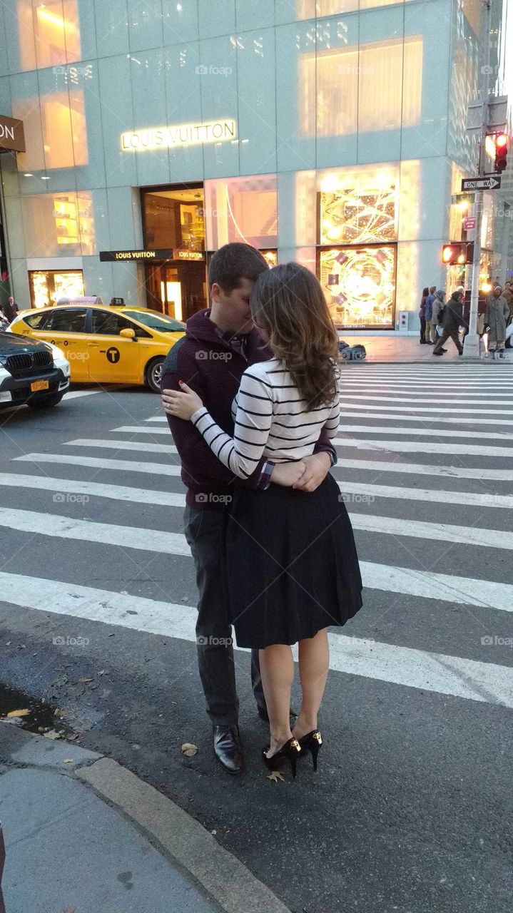 A Couple in an Embrace in NYC