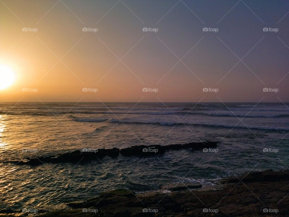 few minutes before sunset beach