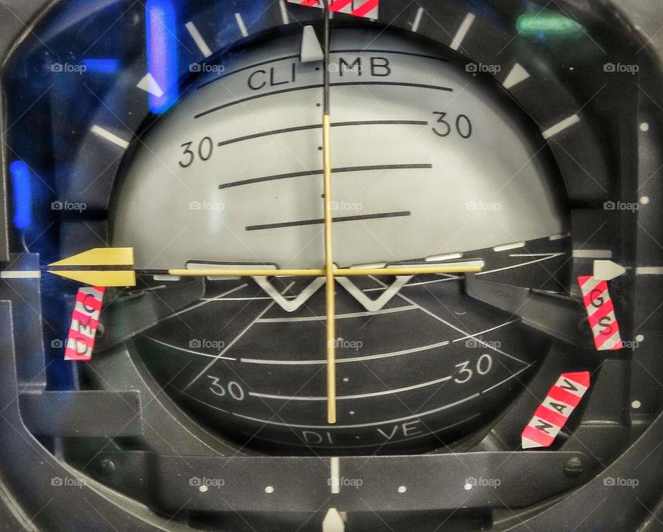 Aircraft Cockpit Artificial Horizon Instrument