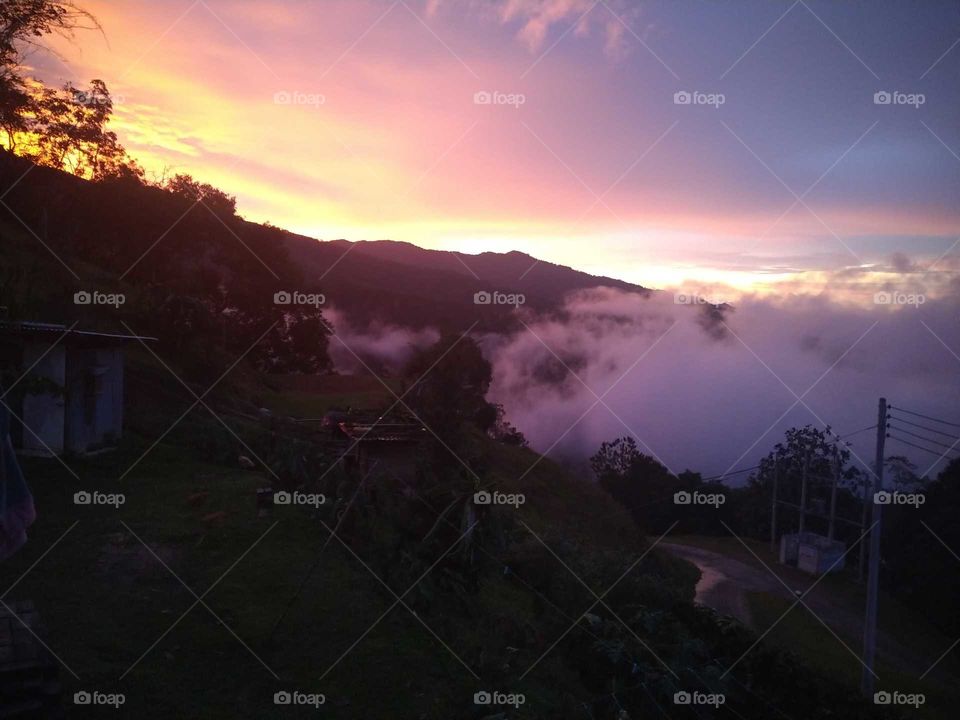Beautiful view of landscape and the sky during dawn. Imagine the beauty of life when you surrounded these beautiful nature