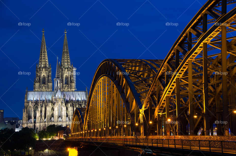 Cologne cathedral and Hohenzollernbruecke