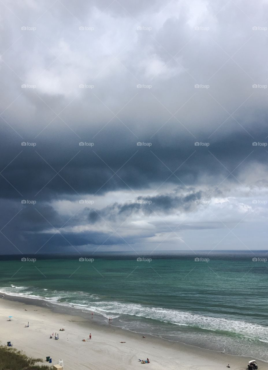 Summer storm over the Atlantic Ocean.