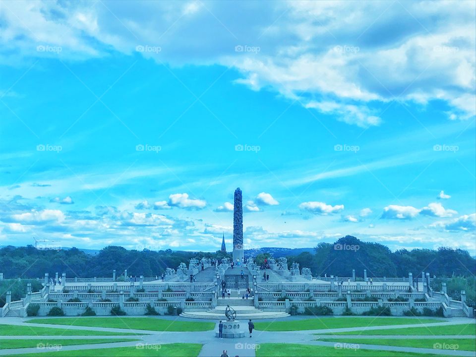 Beautiful park in Oslo, Frogner park or viglensparken