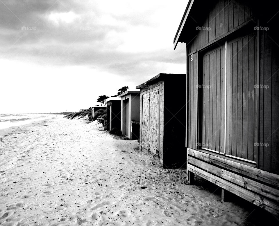 Boathouse on beach