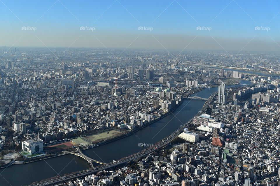 Aerial view of tokyo