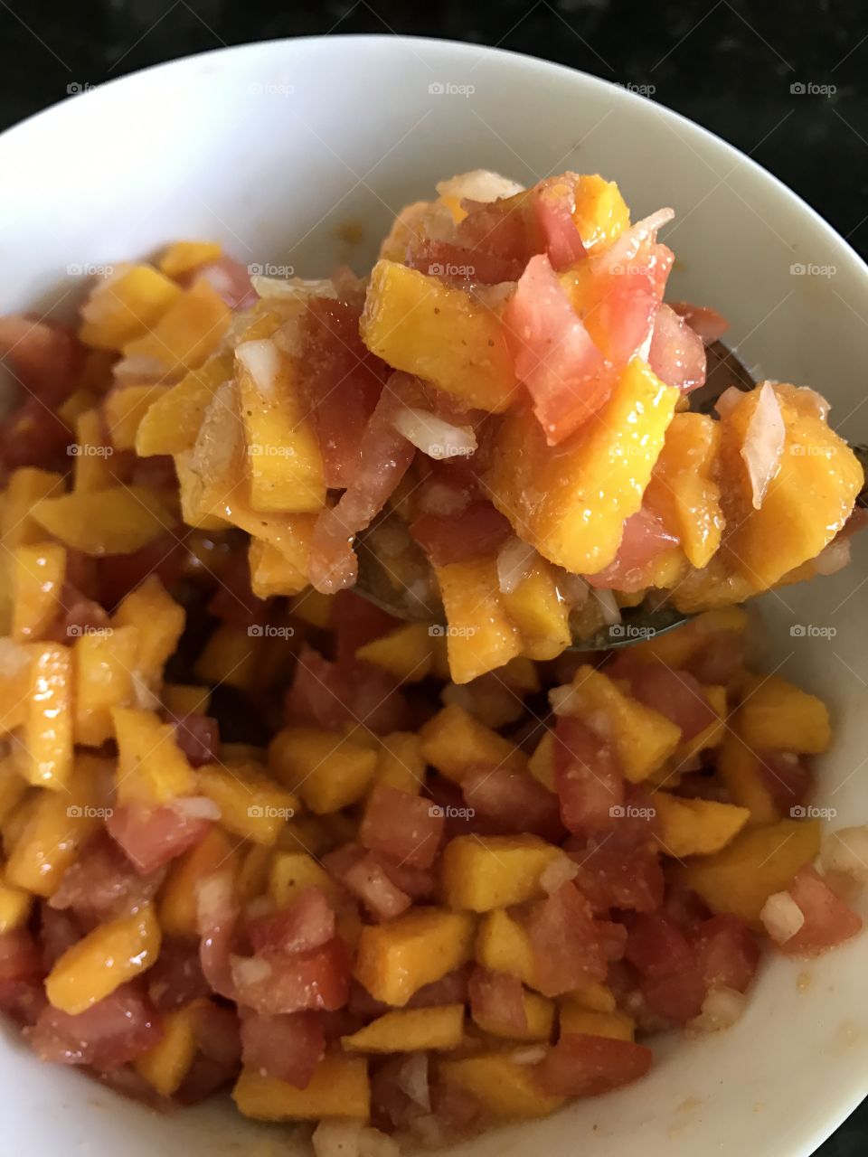 Homemade mango salsa 