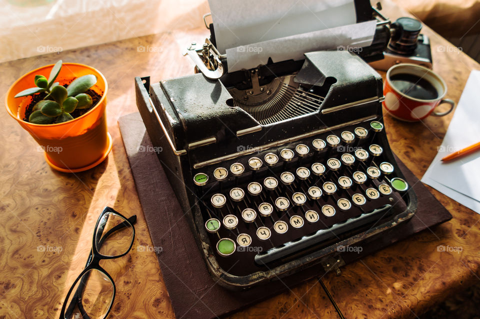 Old typewriter for writers