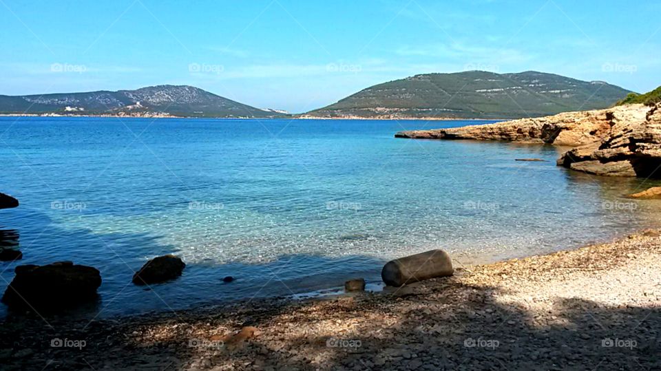 view of bay And beach in The mediterranean sea from North Sardinia