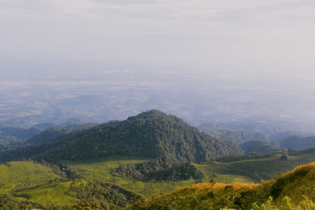 the hill seen from the top of the mountain