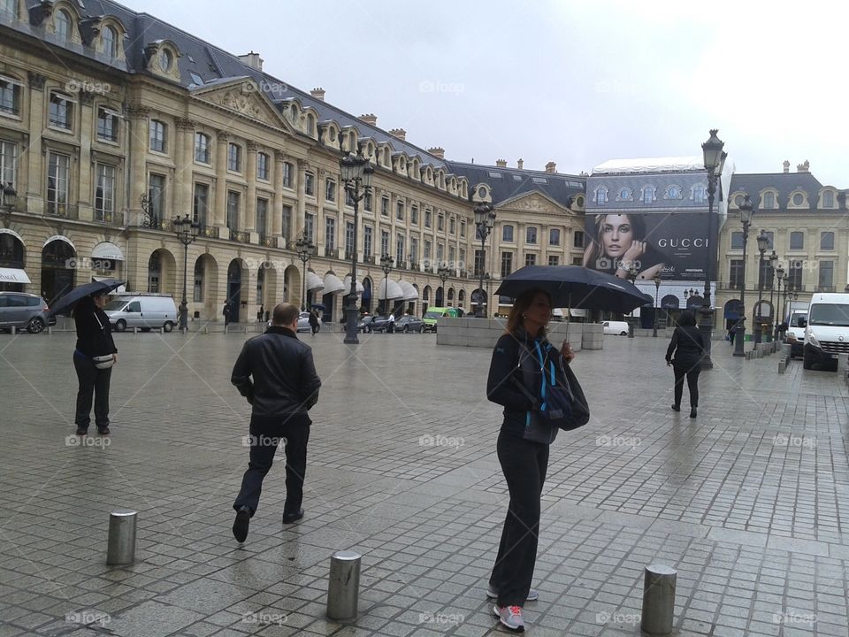 Rain on the Louvre