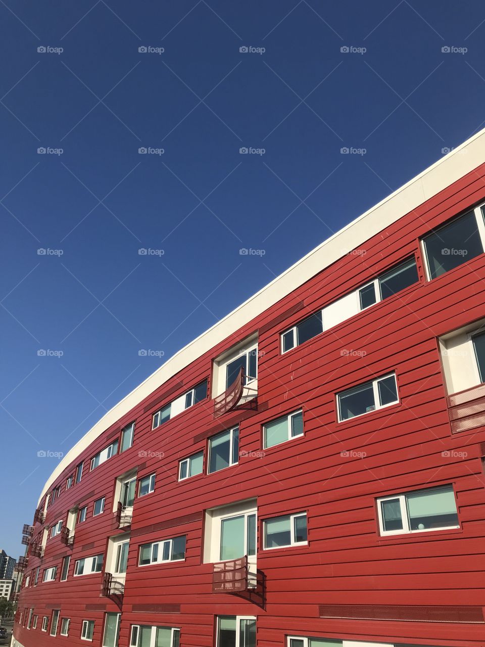 Artsy view at an interesting building.