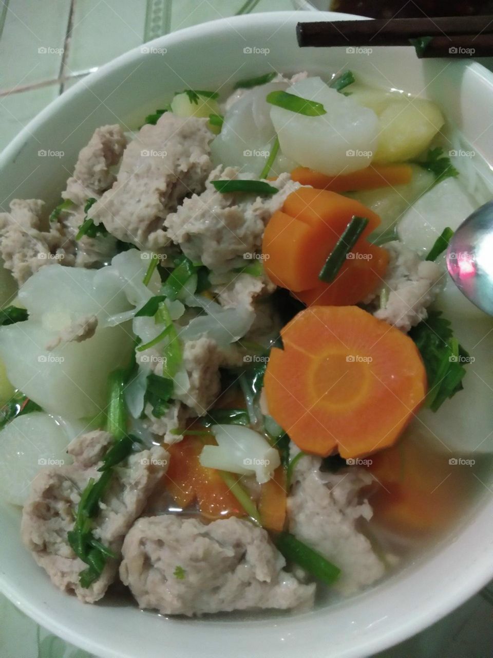 Canh Rau Củ Thịt Bằm.