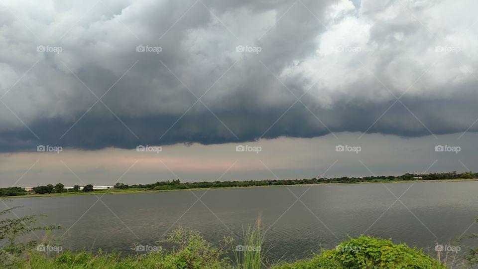 Beautiful Cloudy day of Lake view