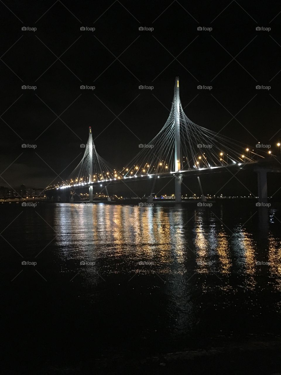 night bridge over the river