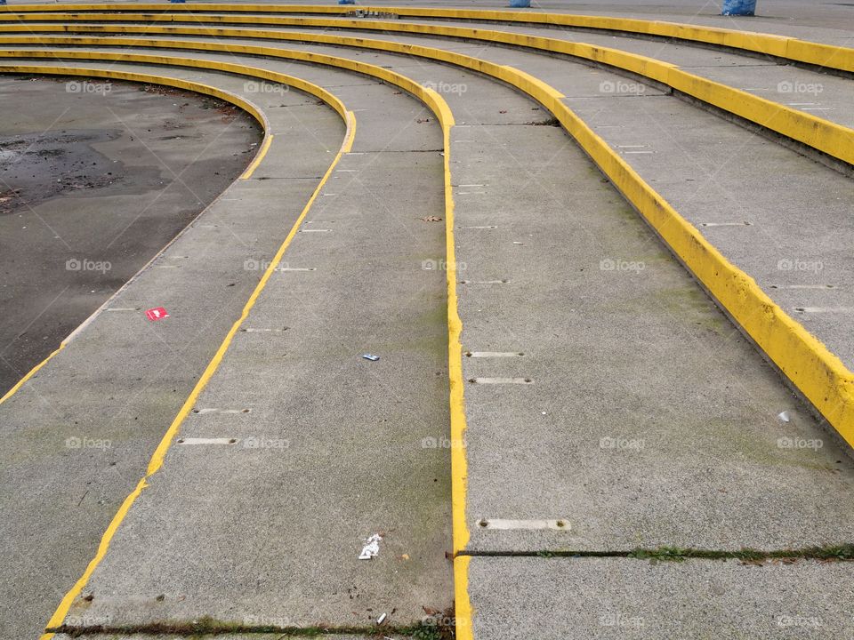 Steps with yellow paint