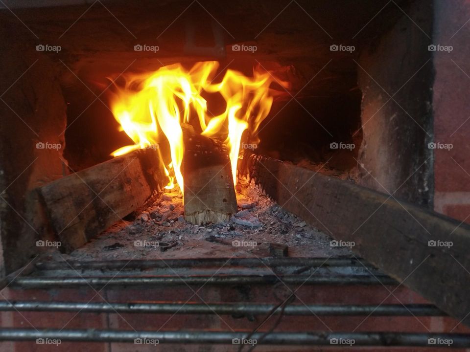 Wood fire