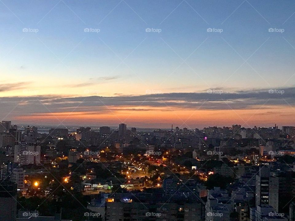 Sunset in the city