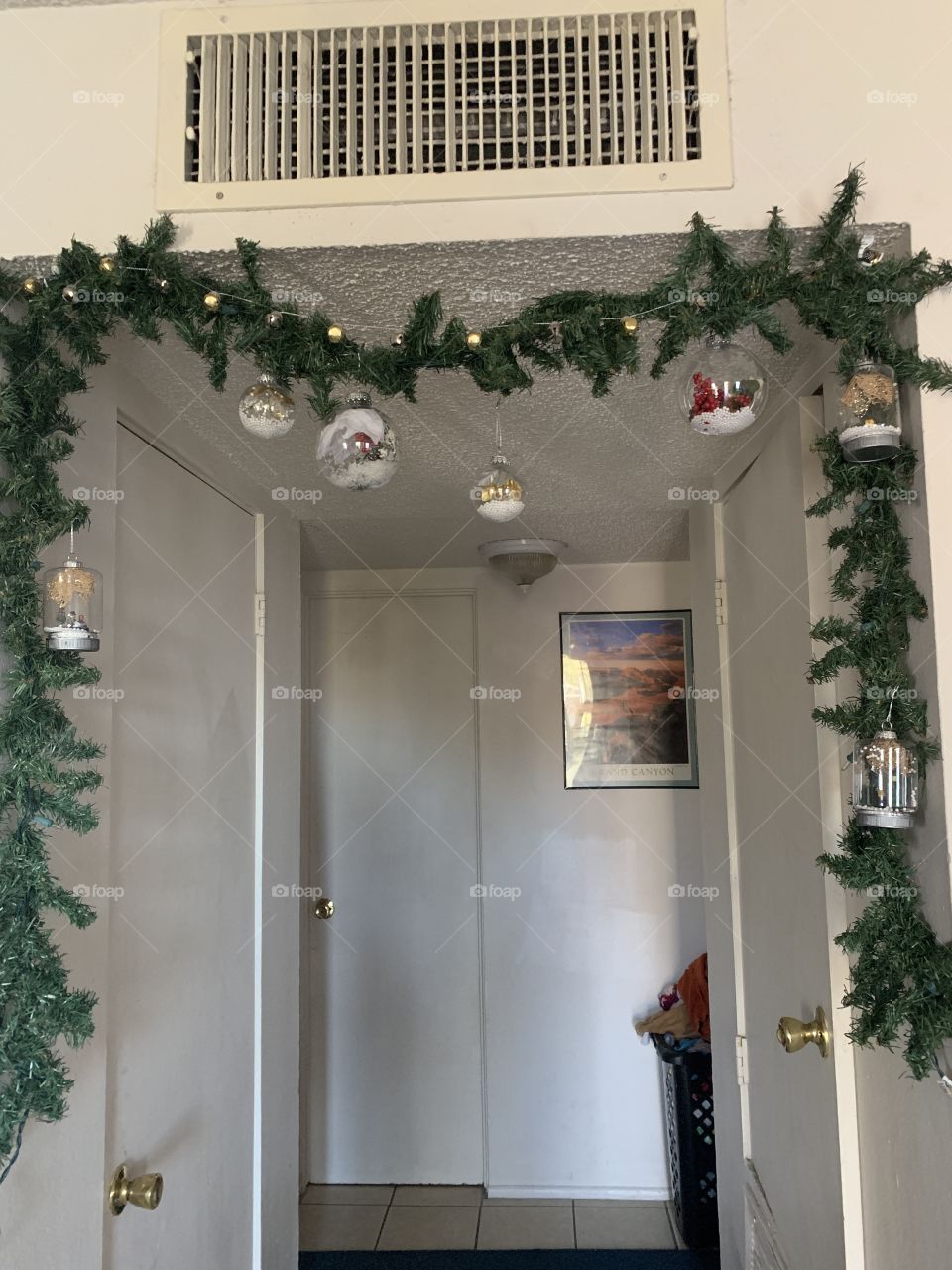 Christmas garland arch walkway homemade ornaments