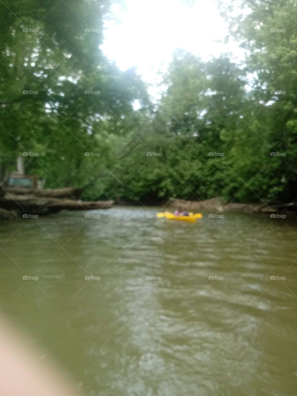 Blurry photo of floating down the river in Ohio 