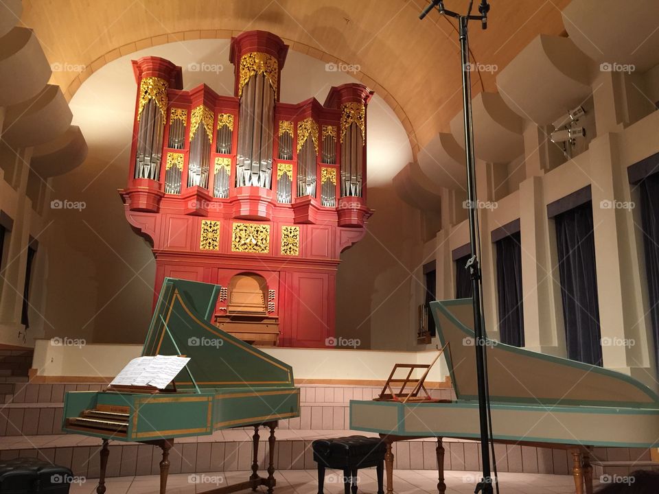 Stage Before the harpsichord concert 
