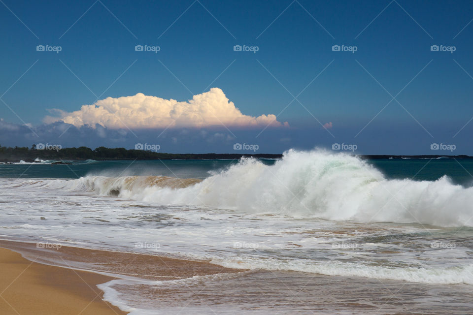Waves and clouds, Maui, Hawaii