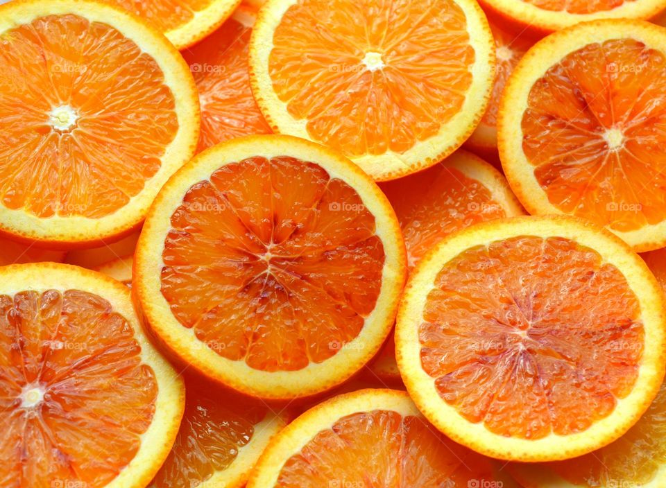 citrus sliced orange fruits beautiful texture top view background