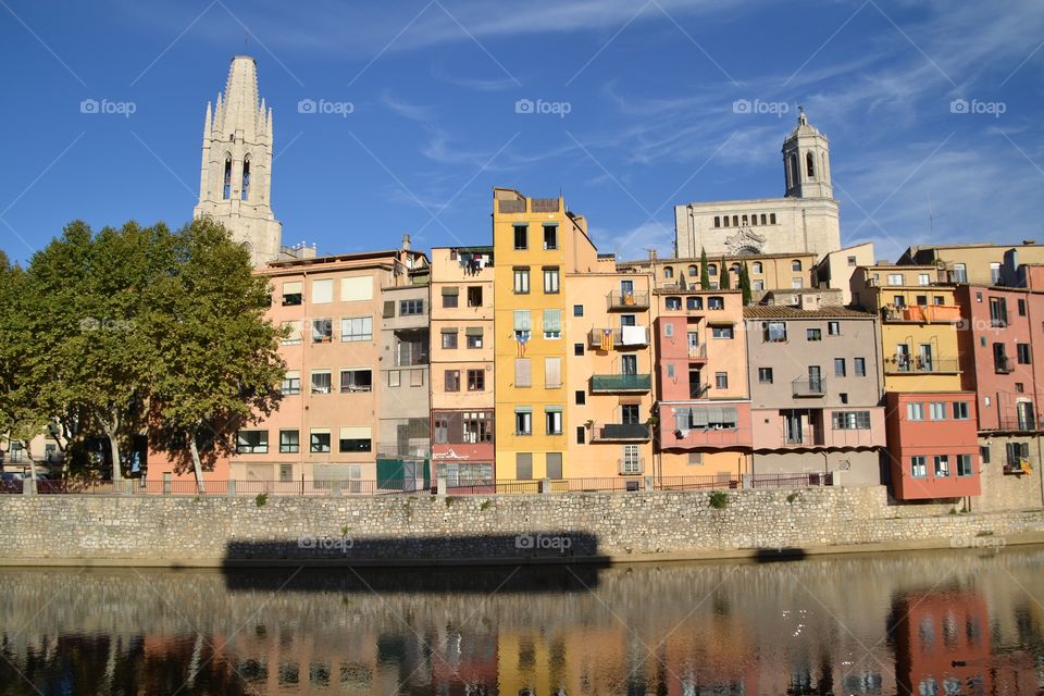 View of the city of Girona in Spain