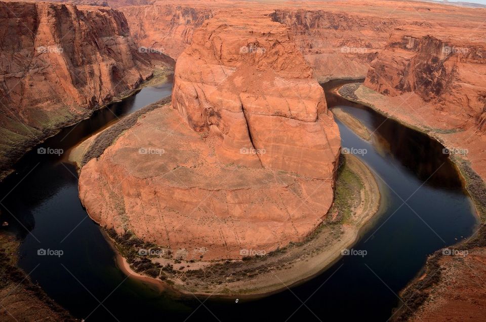 High angle view of horseshoe bend