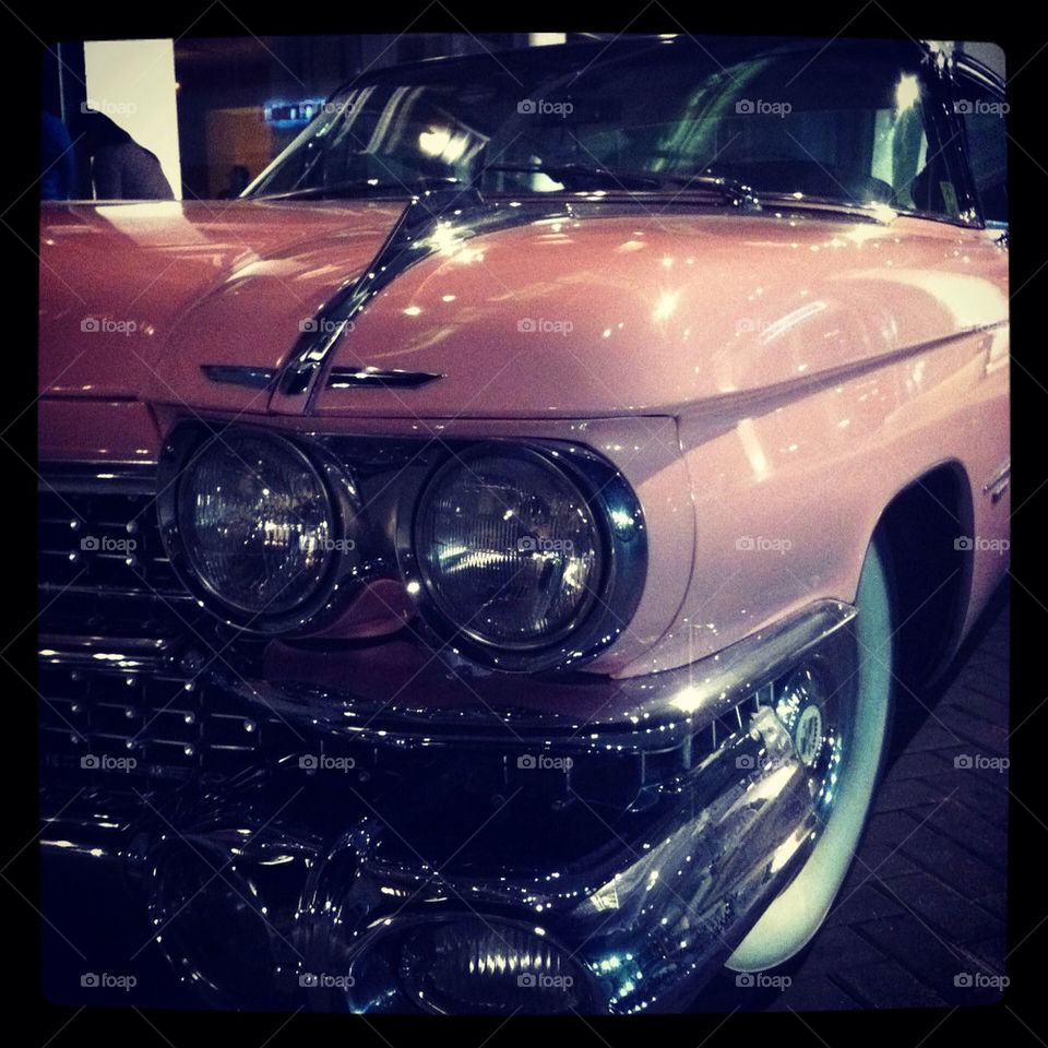 car chrome chevy pink car by bobmanley