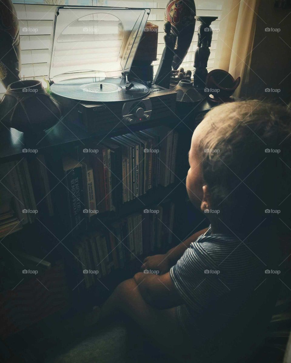 He was memorized by the record player.