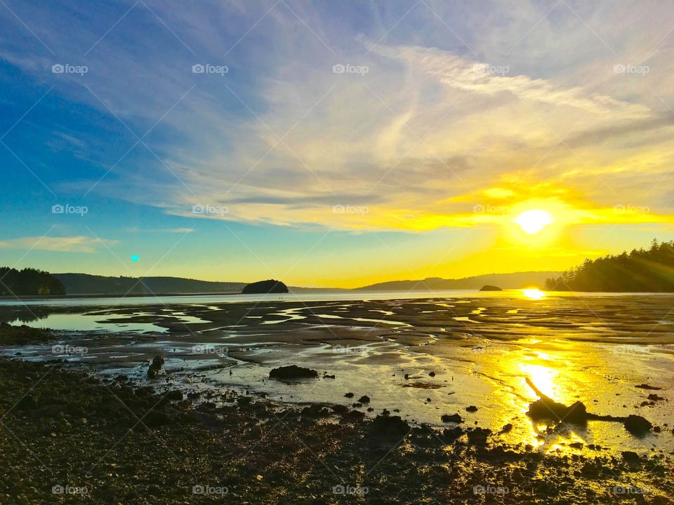 Sunset at lowtide