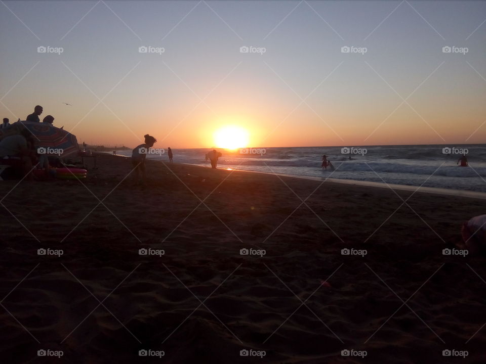 Sunset, Beach, Evening, Dawn, Sea