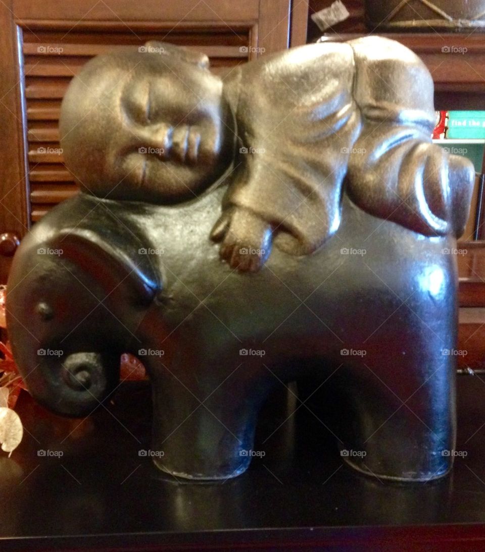 Buddha sleeping on elephant
