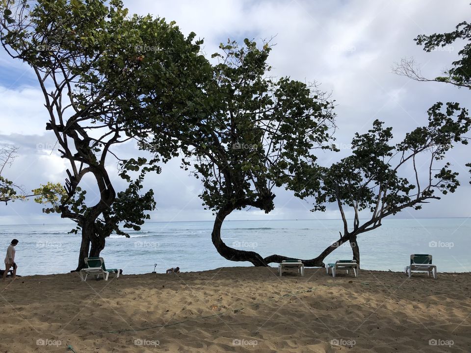 Cloudy beach day