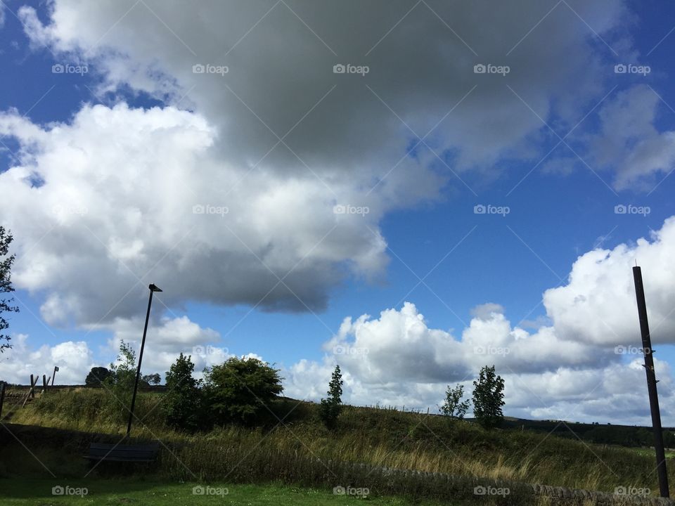 Clouds above fields