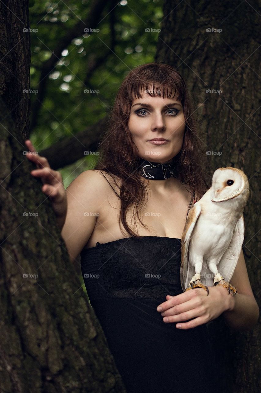 #owl #tree #nature #park #girl